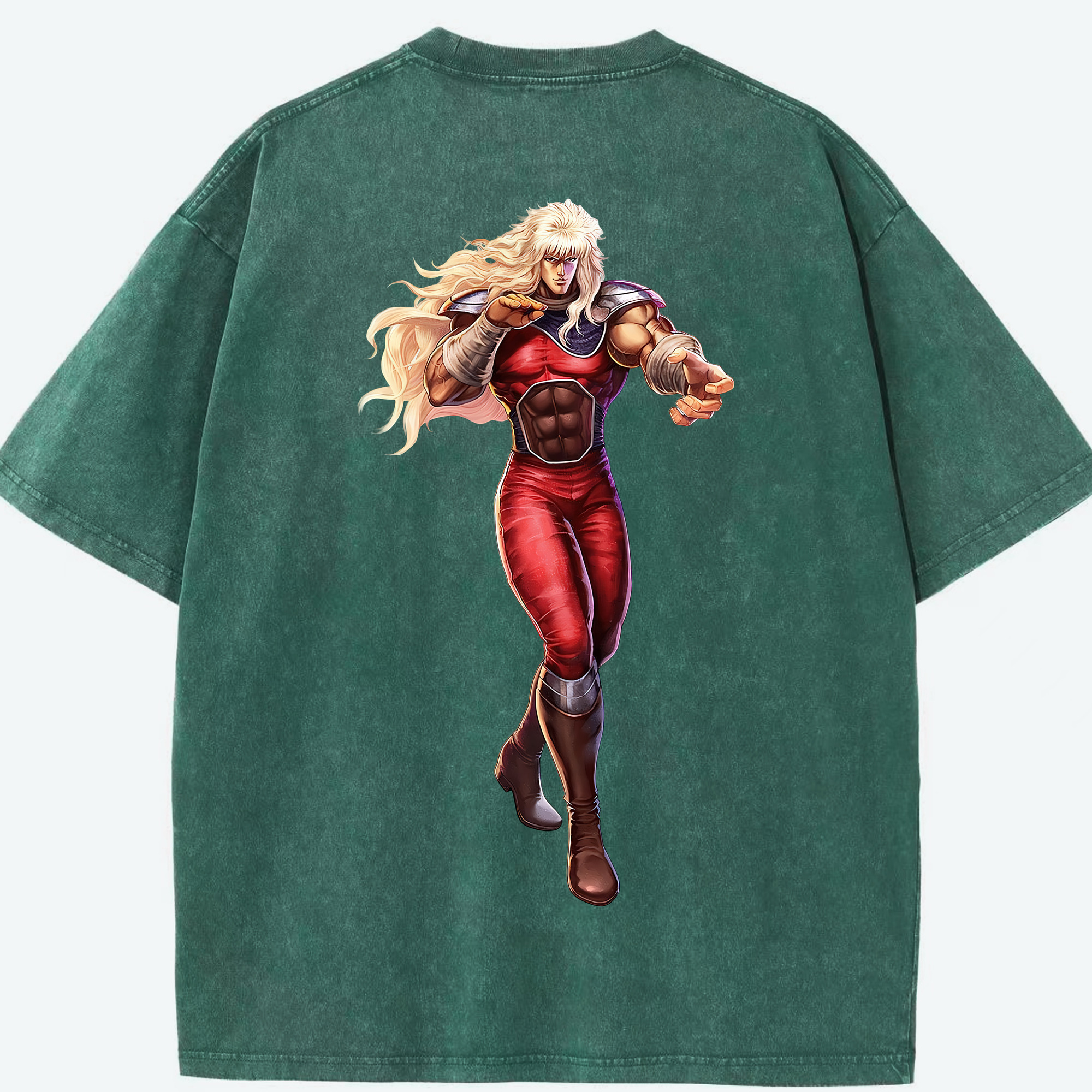 （画像用） 北斗の拳 Fist of the North Star 綿100% ヴィンテージ風 半袖Tシャツ（背面プリント）